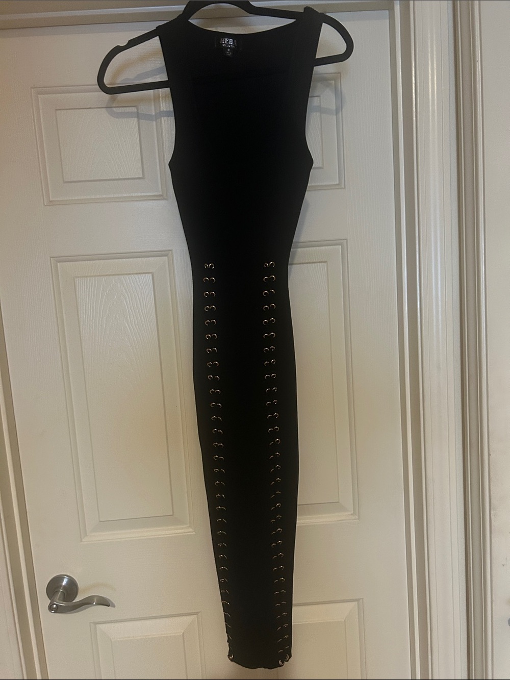 Hera Collection Black Lace-Up Bodycon Maxi Dress
